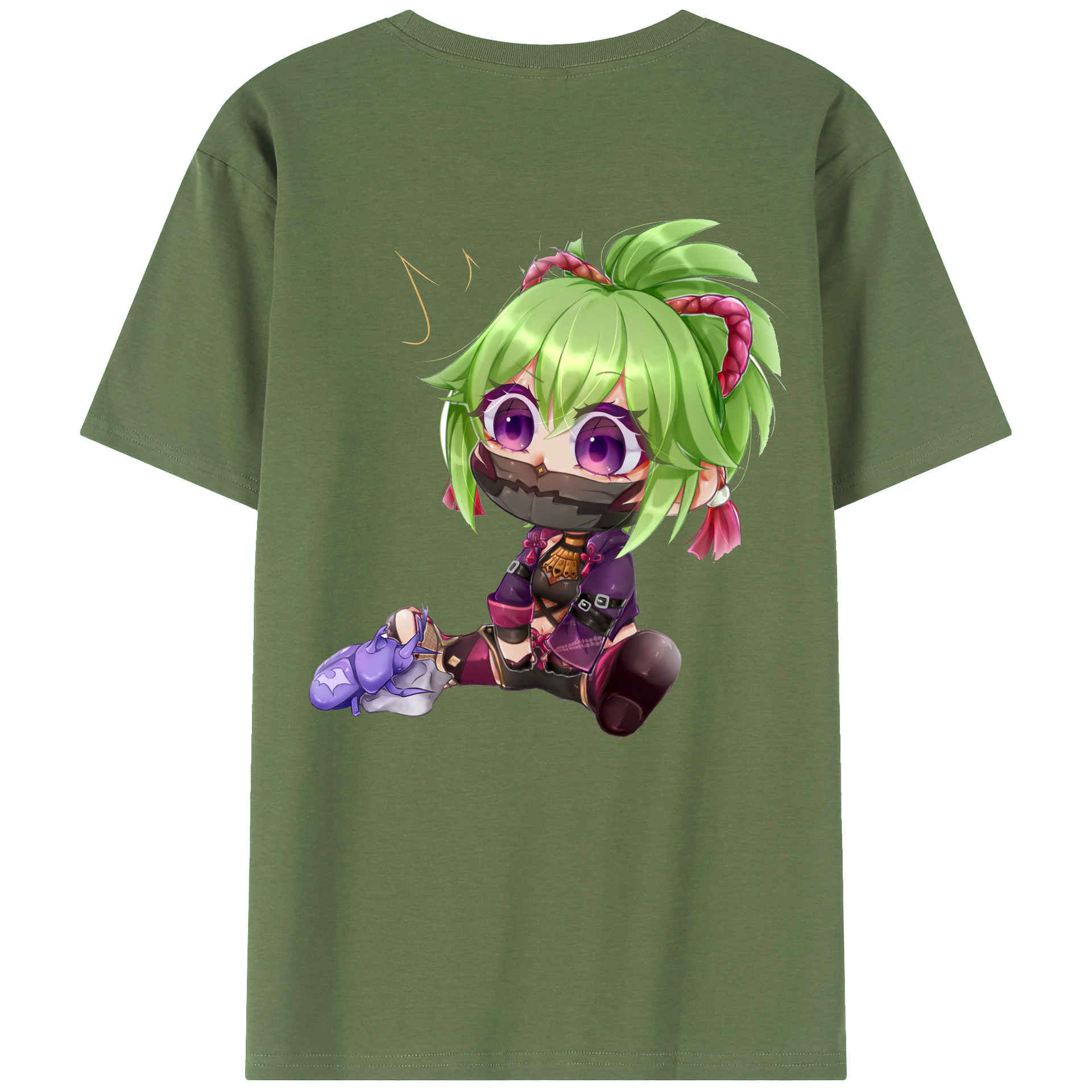 げんし神  久岐忍 くき しのぶ genshin Kuki Shinobu 綿100％ メンズ半袖Tシャツ（バックプリント） 通気性